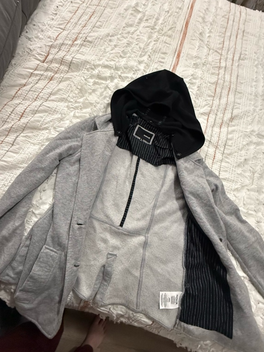 Hurley Gray Blazer with Black Hood